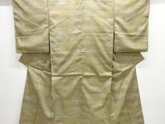 JAPANESE KIMONO / ANTIQUE KIMONO / SILK / OSHIMA TSUMUGI / FLOWER CLASSICAL PATTERN